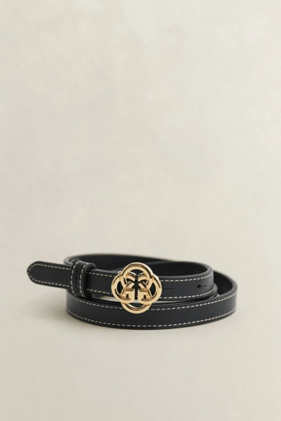 OPASOK GANT MONOGRAM BUCKLE SLIM LEATHER BELT - Fotografia č. 1