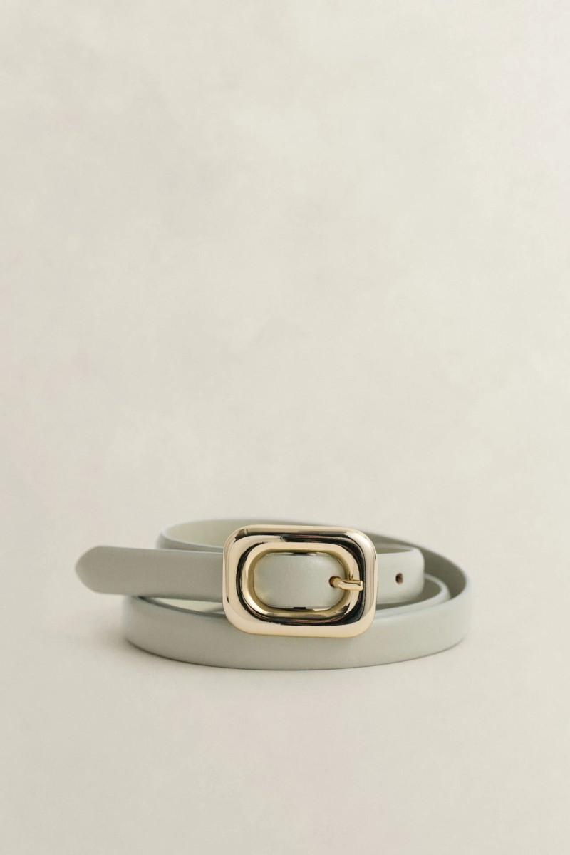 E-shop OPASEK GANT ROUNDED BUCKLE SLIM LEATHER BELT COUNTRY BEIGE