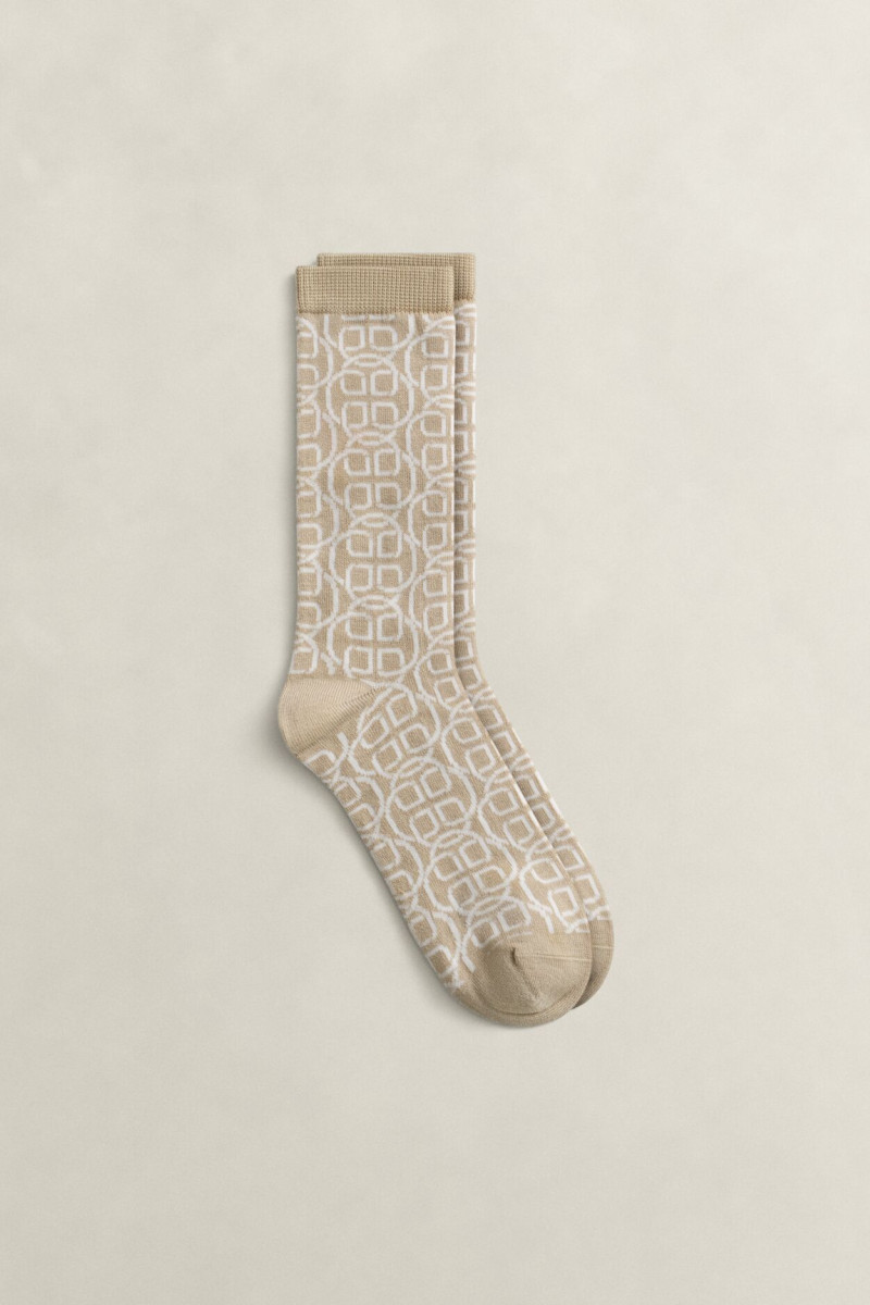 PONOŽKY GANT MONOGRAM SOCKS OAT BEIGE
