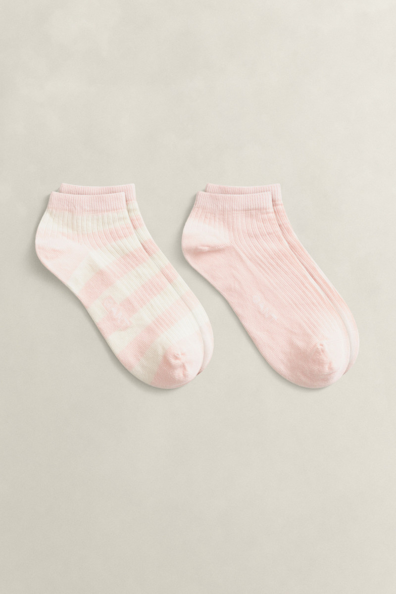 PONOŽKY GANT STRIPE AND SOLID ANKLE SOCKS 2-P APRICOT PINK