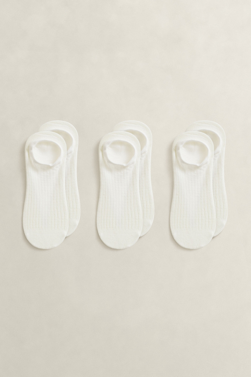 E-shop PONOŽKY GANT LYOCELL RIB LOW CUT SOCKS 3-PACK EGGSHELL