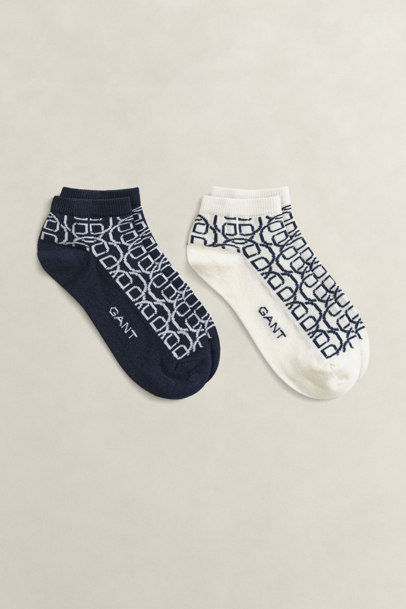 PONOŽKY GANT MONOGRAM SOCKS 2-PACK EVENING BLUE