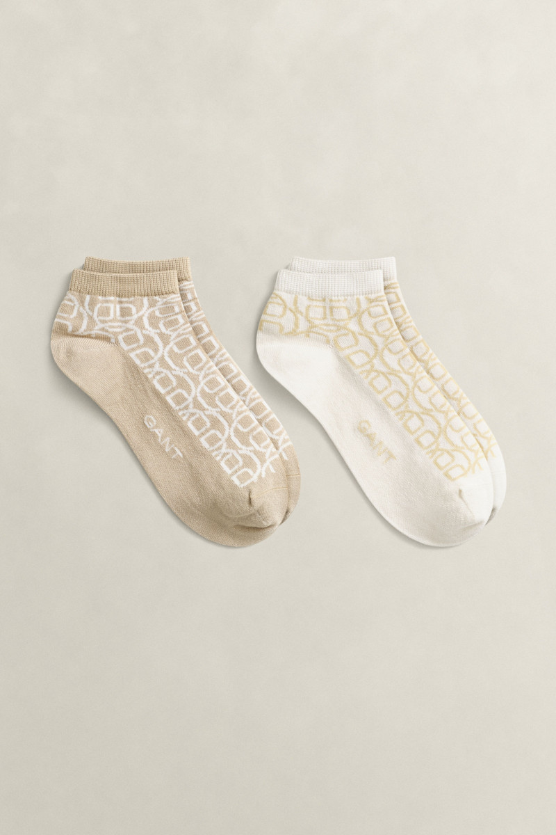 E-shop PONOŽKY GANT MONOGRAM SOCKS 2-PACK OAT BEIGE