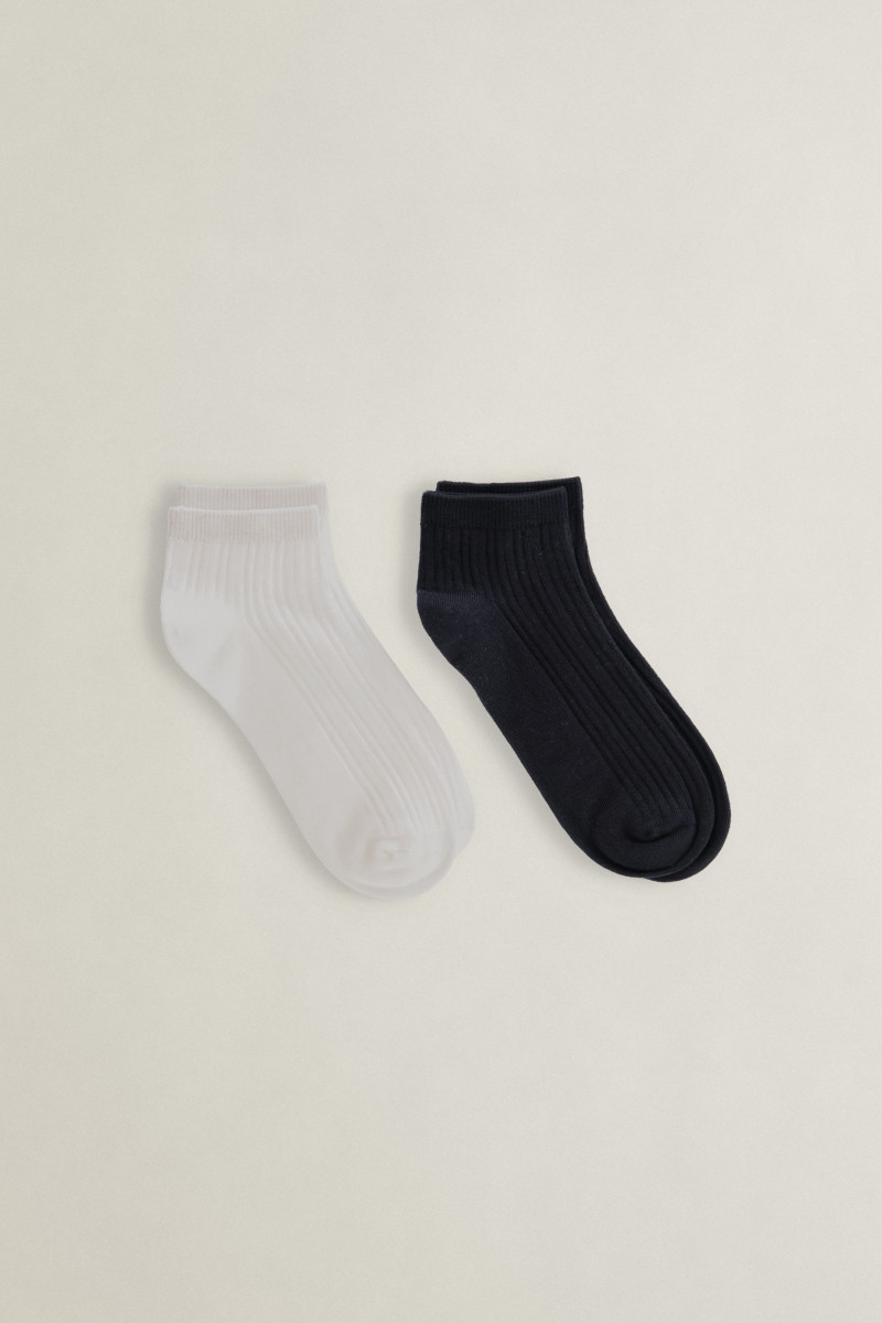E-shop PONOŽKY GANT POINTELLE RIB ANKLE SOCKS 2-PACK EVENING BLUE