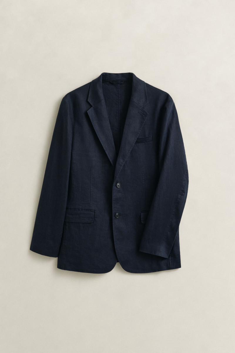 SAKO GANT GMNT DYE LINEN BLAZER EVENING BLUE