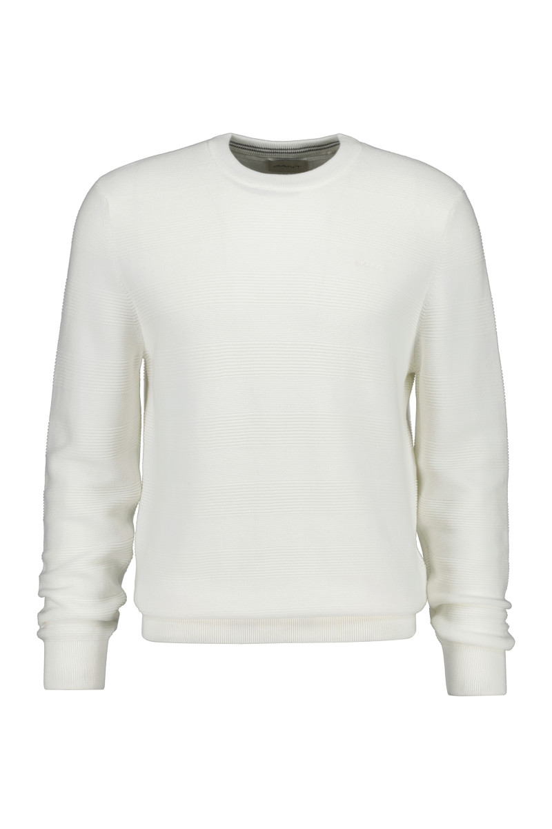 SVETR GANT COTTON TEXTURE C-NECK EGGSHELL