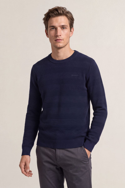 SVETER GANT COTTON TEXTURE C-NECK - Fotografia č. 1