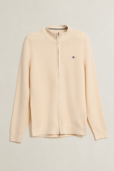 SVETER GANT MICRO TEXTURED COTTON ZIP CARDIGAN - Fotografia č. 1