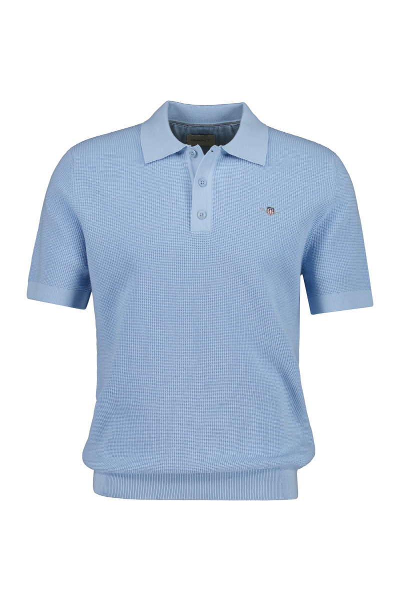 SVETR GANT MICRO TEXTURED COTTON SS POLO FRESH BLUE
