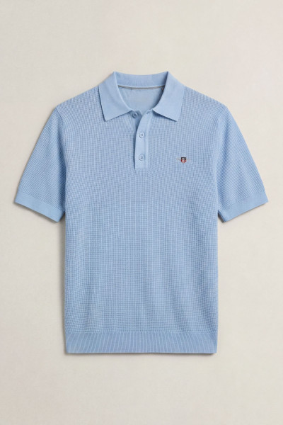 SVETER GANT MICRO TEXTURED COTTON SS POLO - Fotografia č. 1