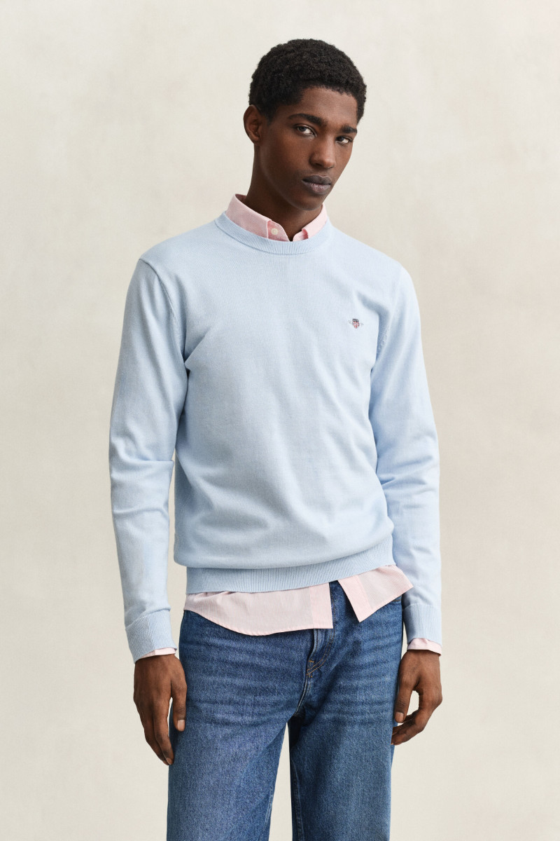 E-shop SVETR GANT CLASSIC COTTON C-NECK FRESH BLUE
