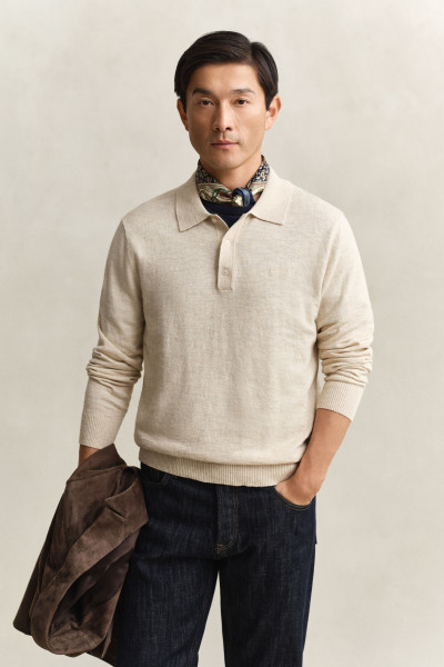 PULÓVER GANT SLUB COTTON LINEN POLO - Kép 1