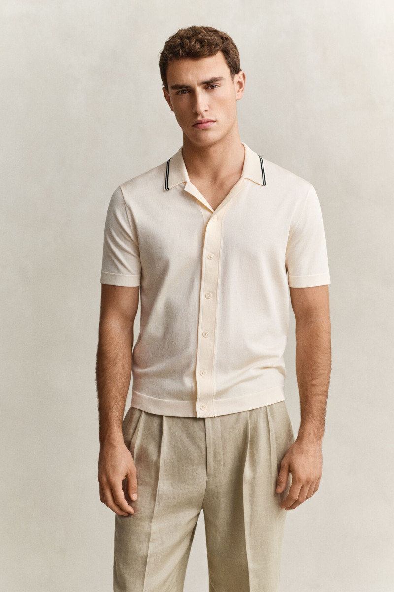 SVETR GANT RESORT COLLAR POLO CREAMED WHITE