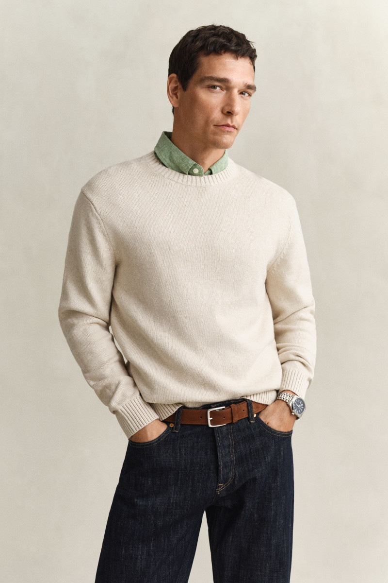 E-shop SVETR GANT COTTON BLEND C-NECK SEED MELANGE