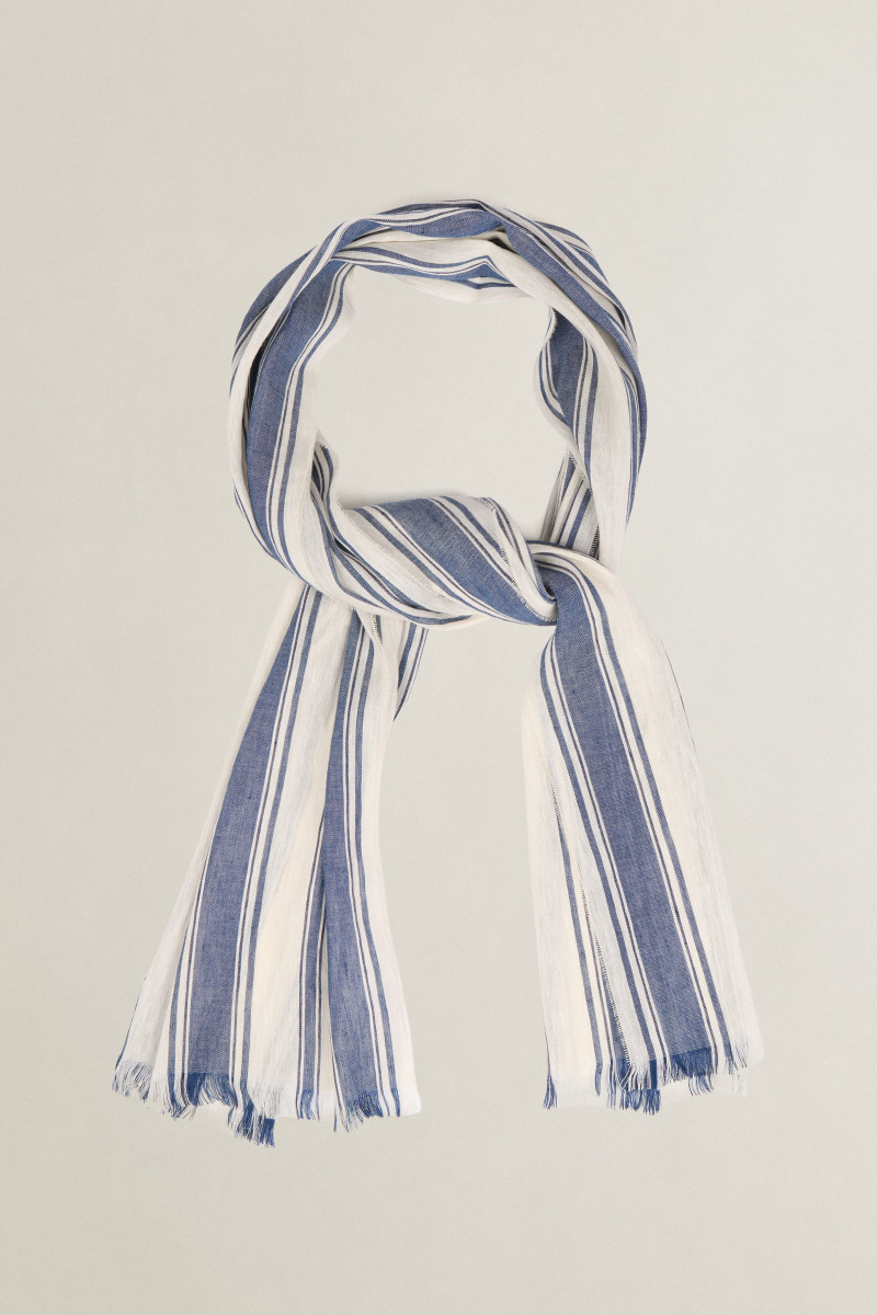 ŠÁTEK GANT STRIPED LINEN SCARF CREAM