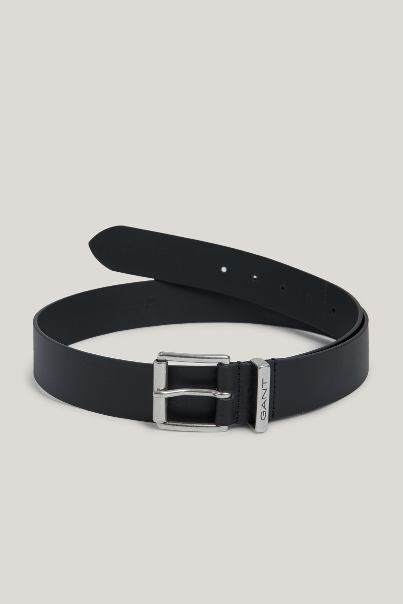 E-shop OPASEK GANT LOGO LEATHER BELT BLACK