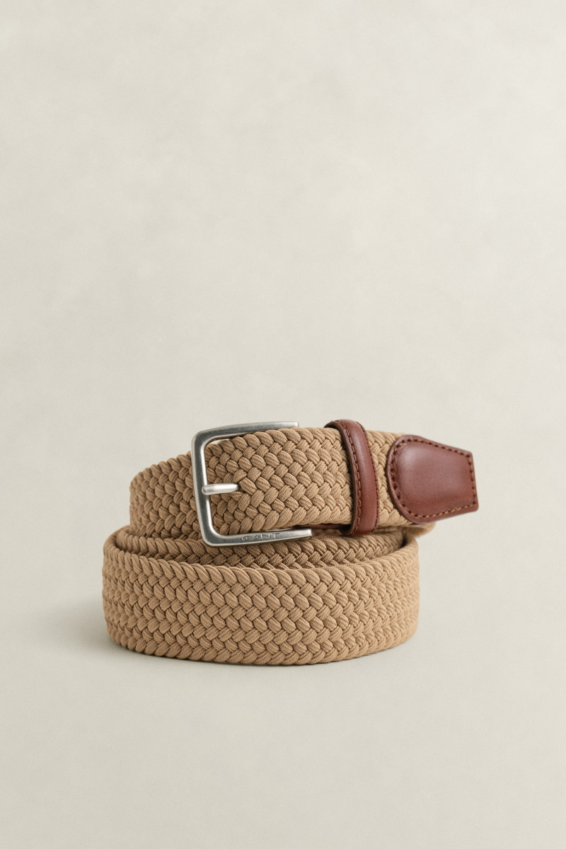 E-shop OPASEK GANT ELASTIC BRAIDED BELT WARM KHAKI