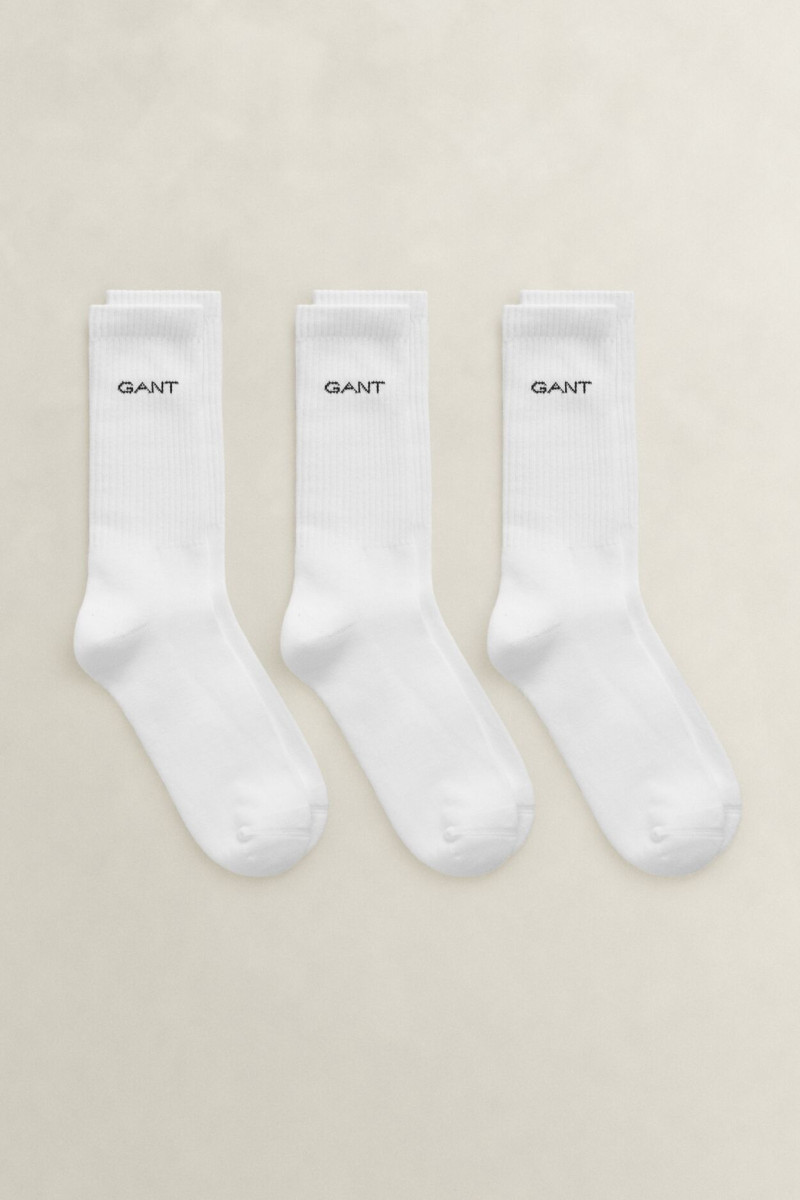 PONOŽKY 3-PACK GANT SPORT SOCKS 3-PACK WHITE