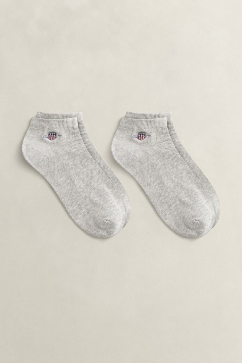 E-shop PONOŽKY GANT SHIELD ANKLE SOCKS 2-PACK LIGHT GREY MELANGE