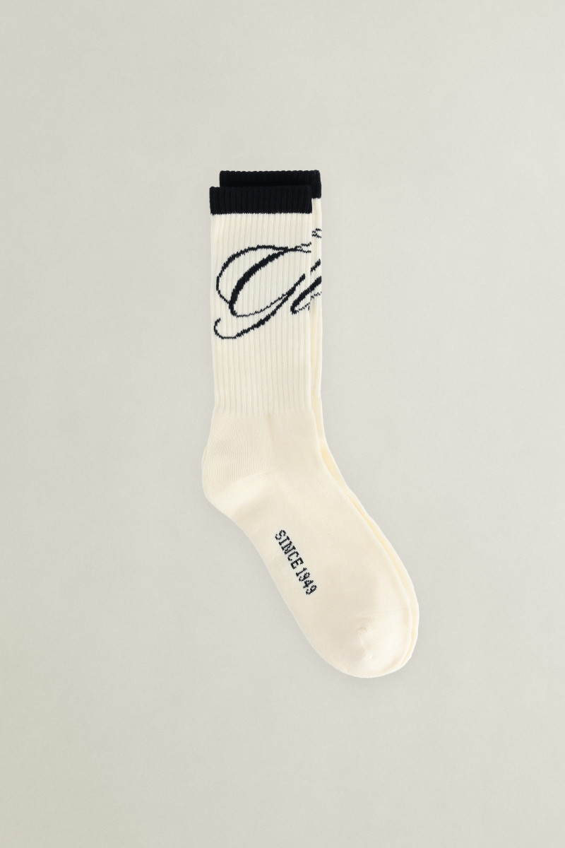 PONOŽKY GANT SCRIPT INTARSIA SPORT SOCKS EGGSHELL