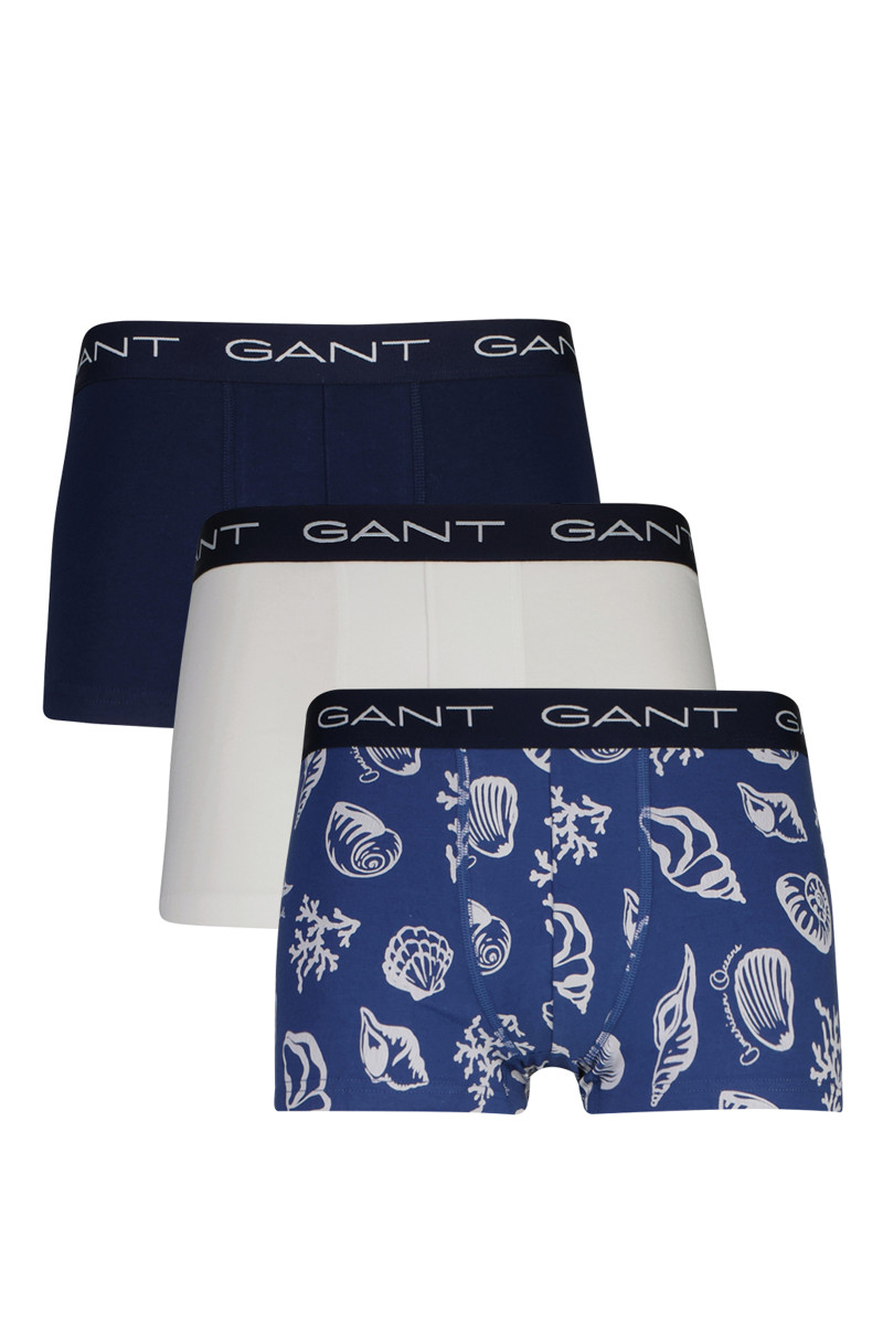 SPODNÍ PRÁDLO GANT SHELL PRINT TRUNK 3-PACK VINTAGE BLUE