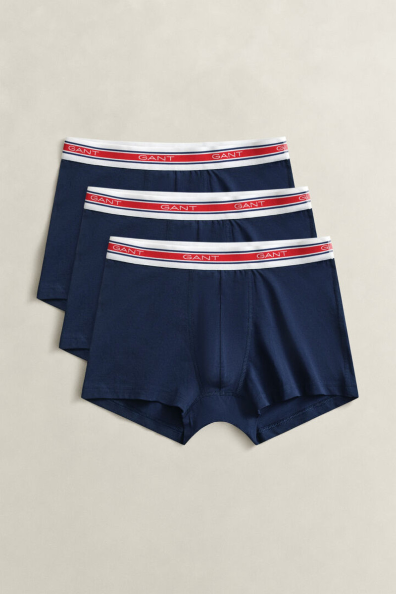 SPODNÍ PRÁDLO GANT STRIPED WAISTBAND TRUNK 3-PACK MARINE