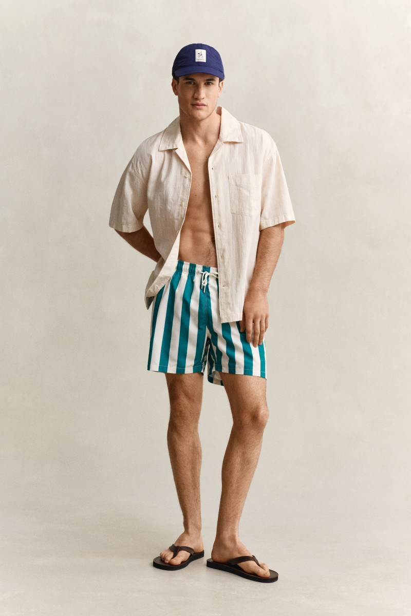 E-shop PLAVKY GANT BLOCK STRIPED SWIM SHORTS AQUA BLUE