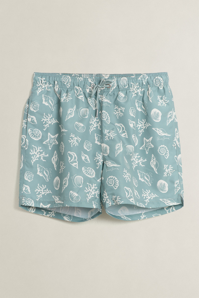 E-shop PLAVKY GANT SEASHELLS PRINT SWIM SHORTS CERAMIC GREY