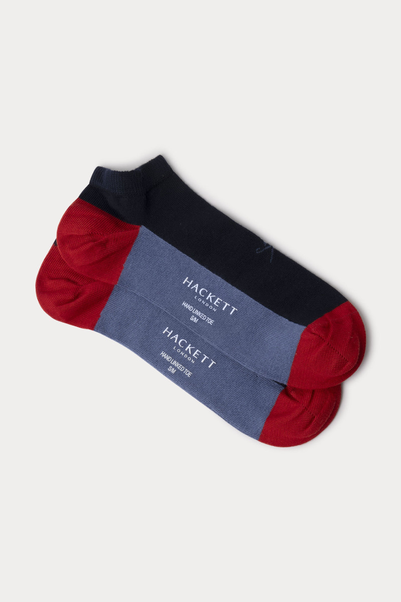 Zokni Hackett London Trainer Contrast Socks 2-Pack Ink Blue