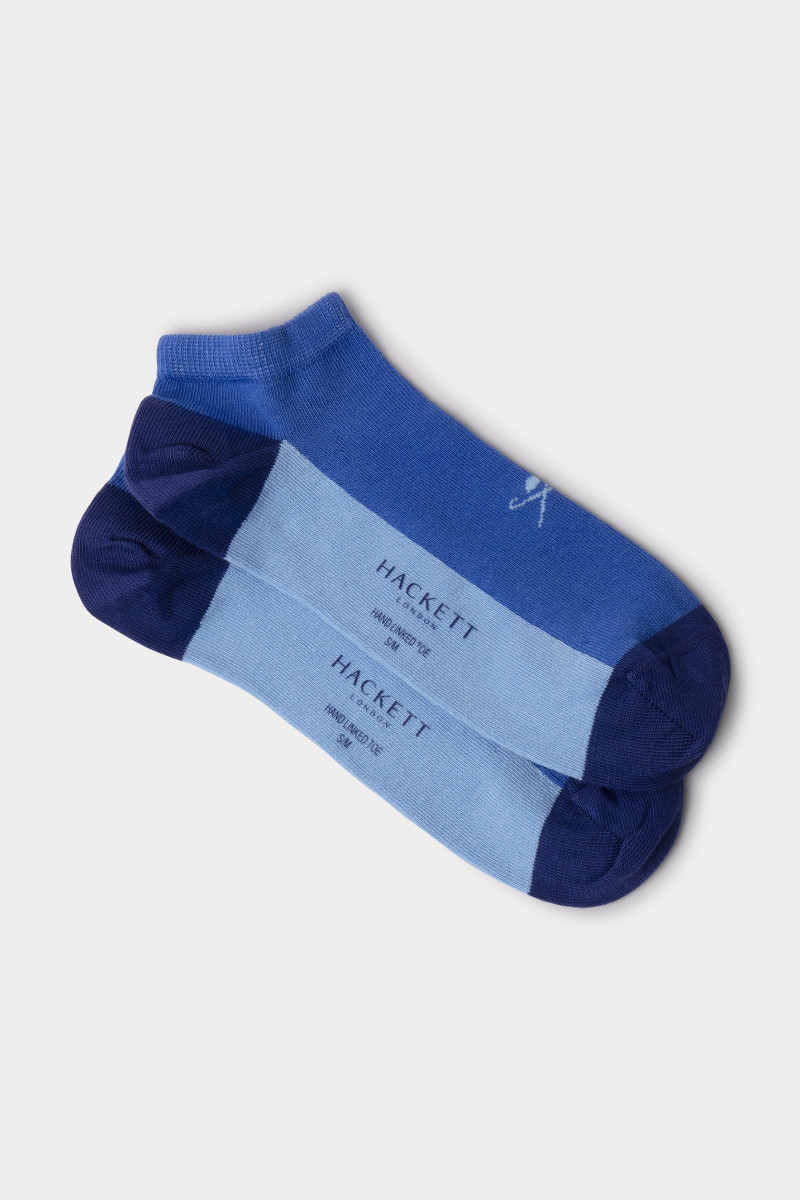 Zokni Hackett London Trainer Contrast Socks 2-Pack Ultra Blue