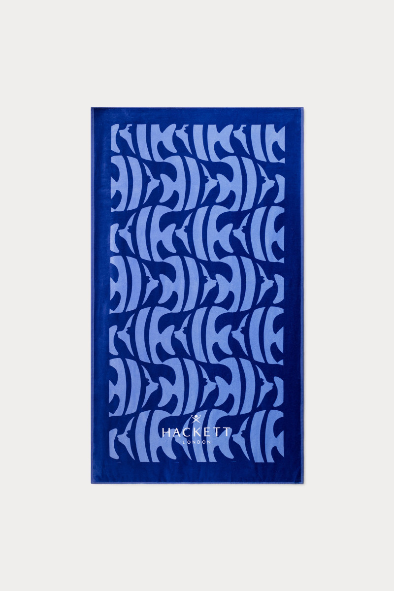 Uterák Hackett London Fish Towel Electric Blue