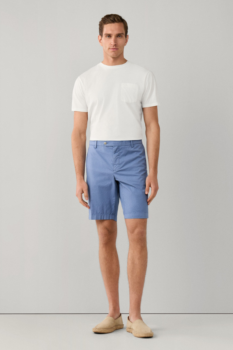 Šortky Hackett London Ultra Lw Chino Shrt Chambray Blue