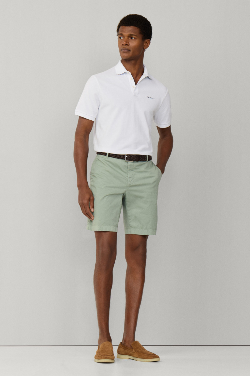 Šortky Hackett London Ultra Lw Chino Shrt Sage Green