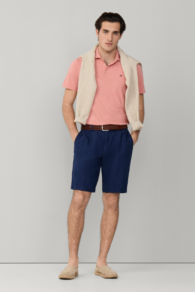 Šortky Hackett London Pd Linen Short Navy