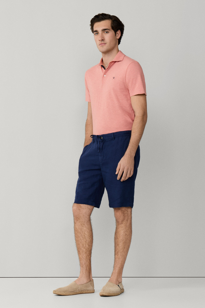 Šortky Hackett London Pd Linen Short Navy