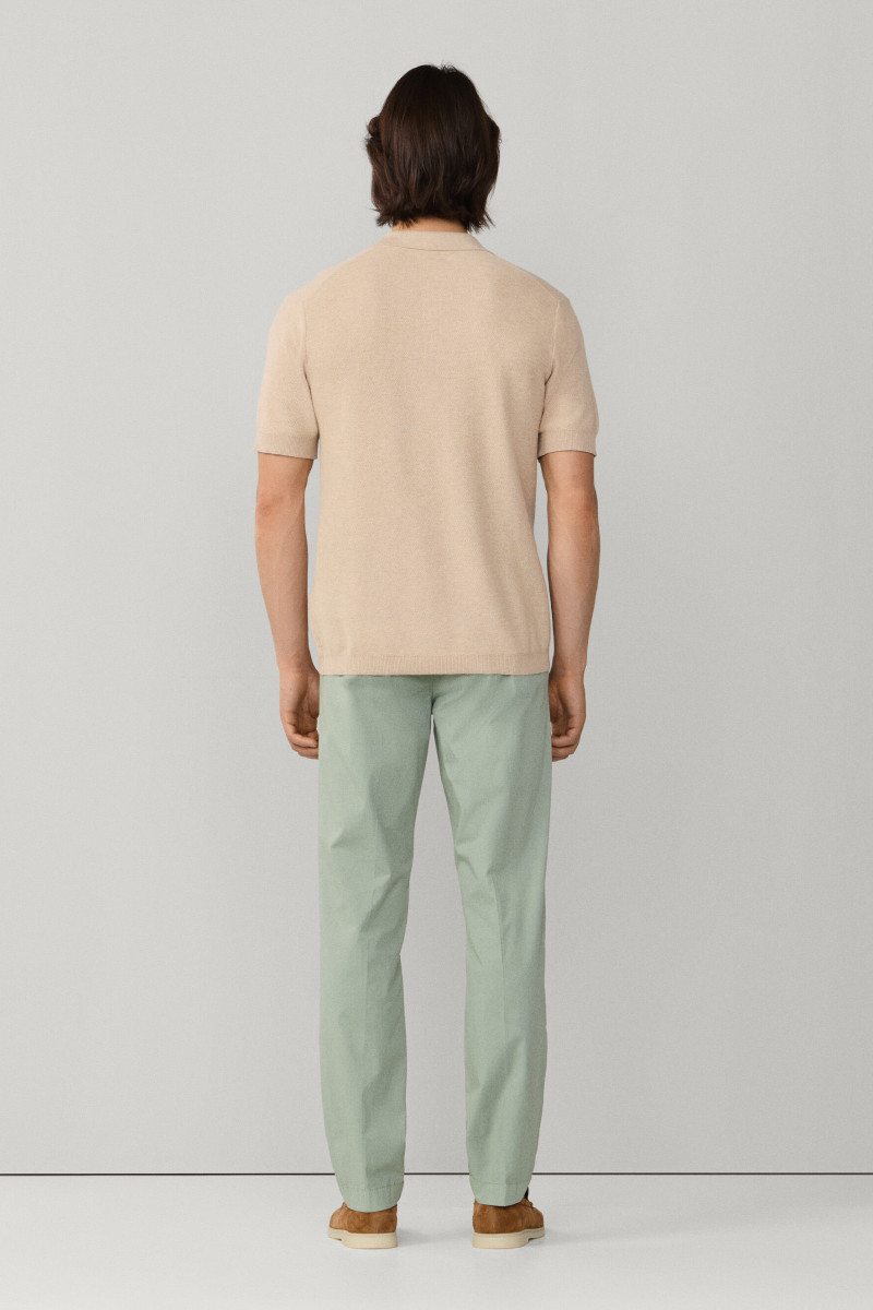 Sveter Hackett London Honeycomb Ss Polo Natural Beige