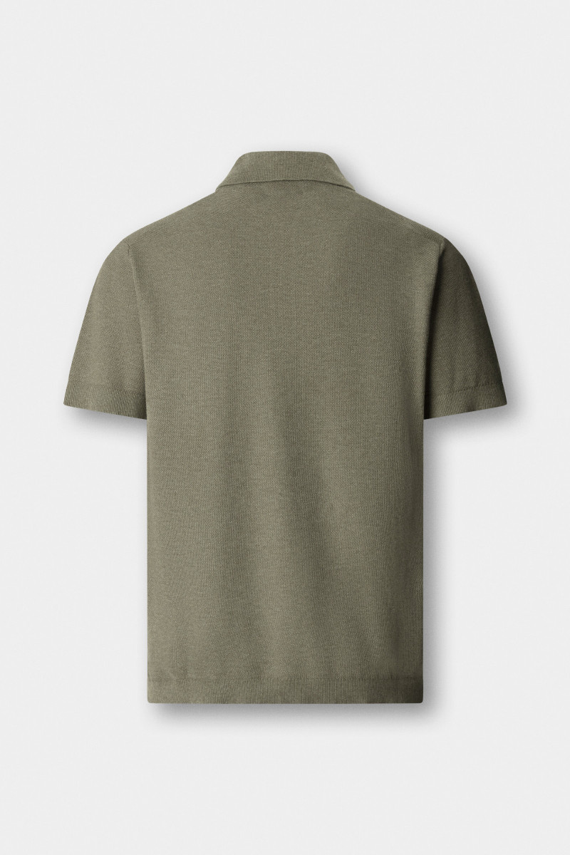 Sveter Hackett London Honeycomb Ss Polo Sage Green