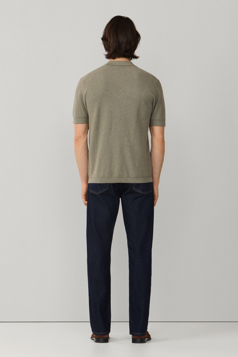 Sveter Hackett London Honeycomb Ss Polo Sage Green