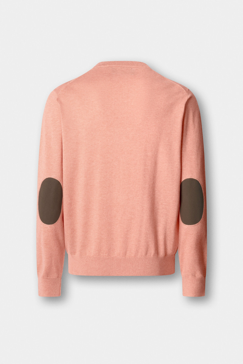 Sveter Hackett London Cotton Cash Crew Peach Orange