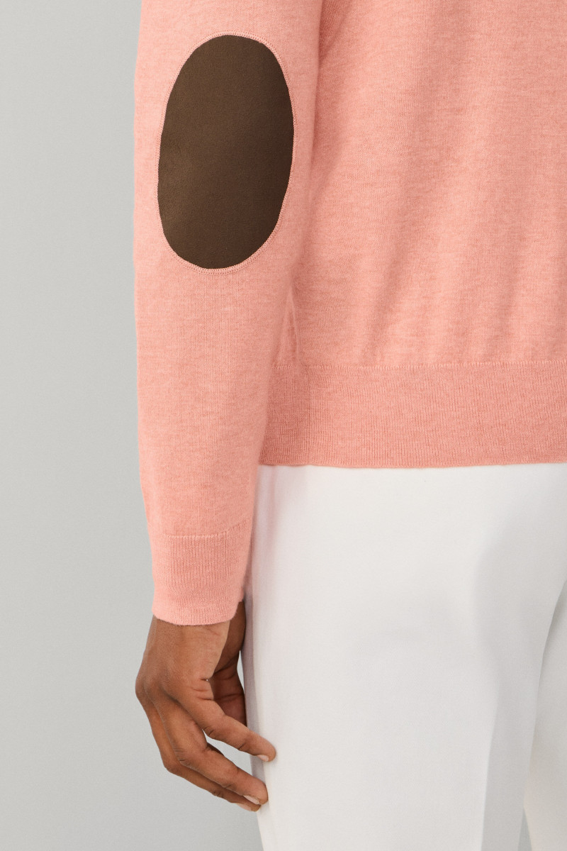 Sveter Hackett London Cotton Cash Crew Peach Orange