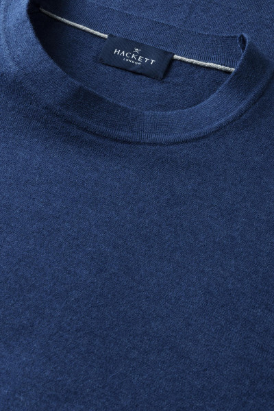 PULÓVER HACKETT LONDON COTTON LINEN KNIT TEE - Kép 6
