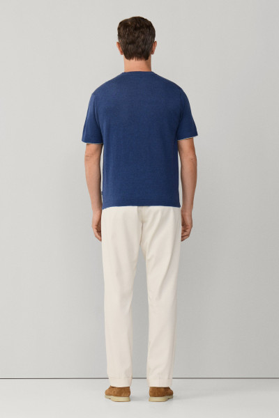 PULÓVER HACKETT LONDON COTTON LINEN KNIT TEE - Kép 3