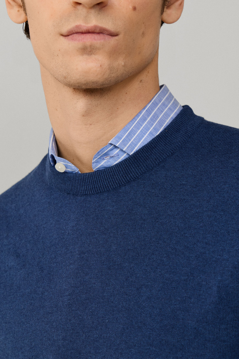 Sveter Hackett London Cotton Linen Crew Old Navy