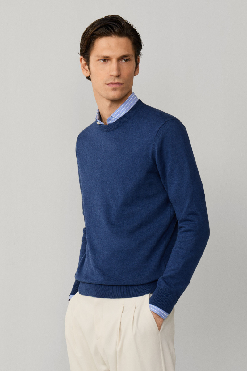 Sveter Hackett London Cotton Linen Crew Old Navy