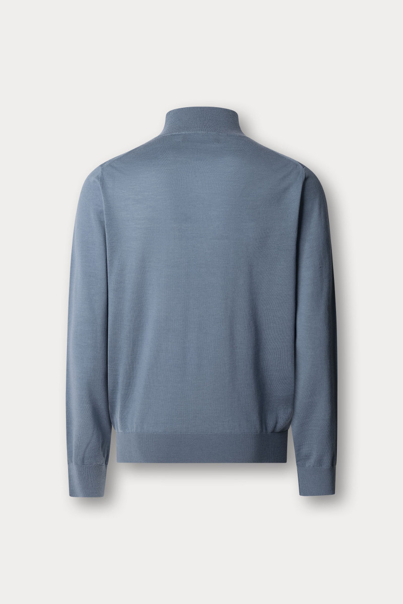 Sveter Hackett London Ess Merino Hzip Thames Blue