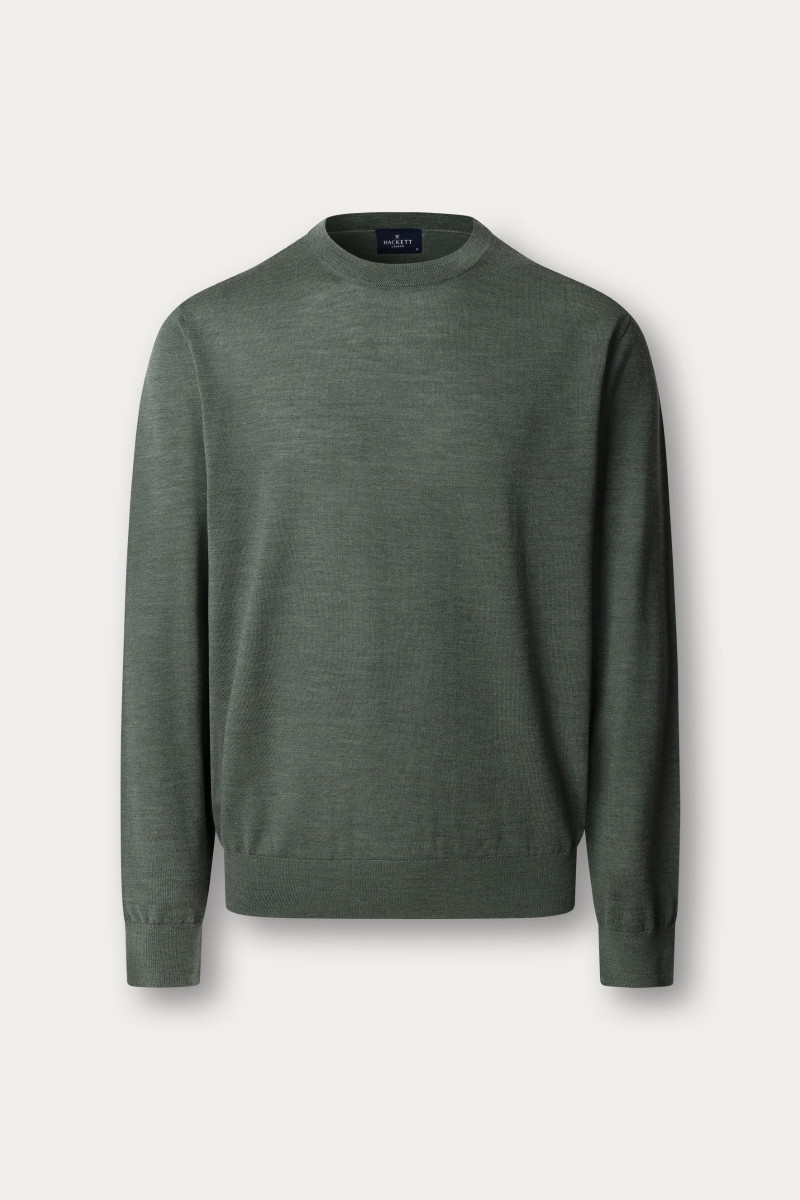Sveter Hackett London Ess Merino Crew Army Green