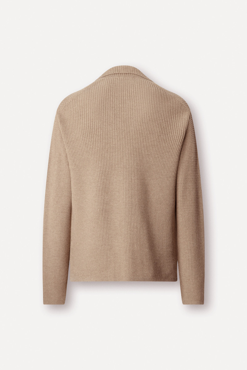 Sveter Hackett London Soft Knit Blazer Malt Beige