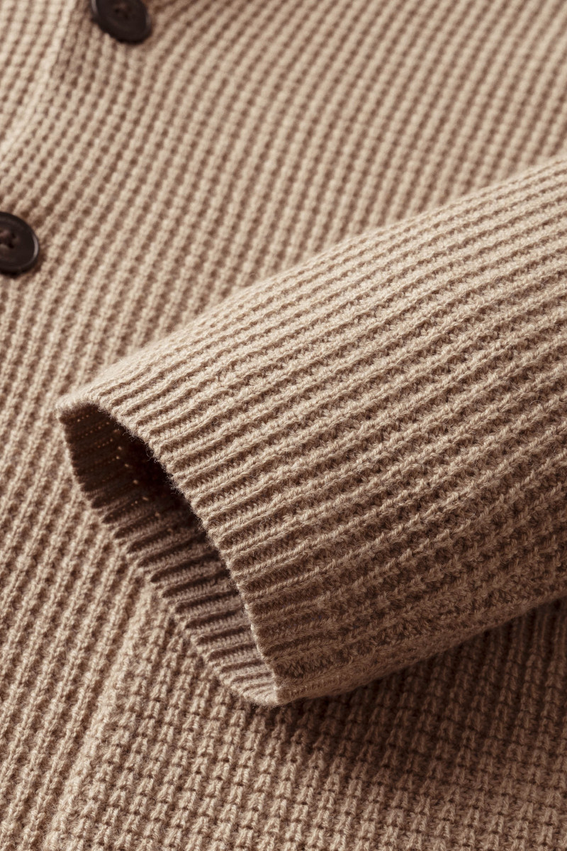 Sveter Hackett London Soft Knit Blazer Malt Beige