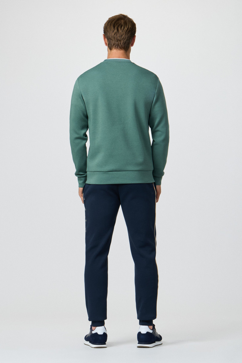 Mikina Hackett London Hs Essential Crew Sage Green