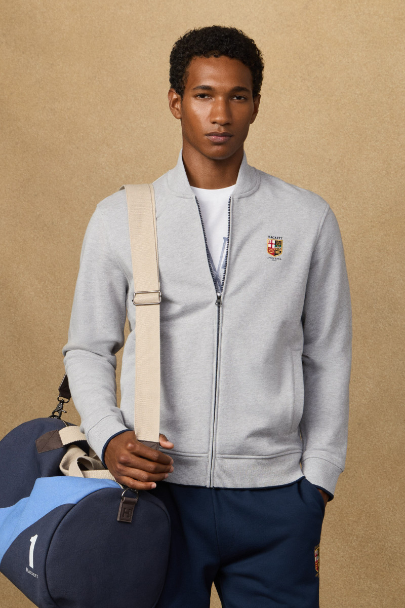 Mikina Hackett London Heritage Lrc Fz Bomber Light Grey Marl